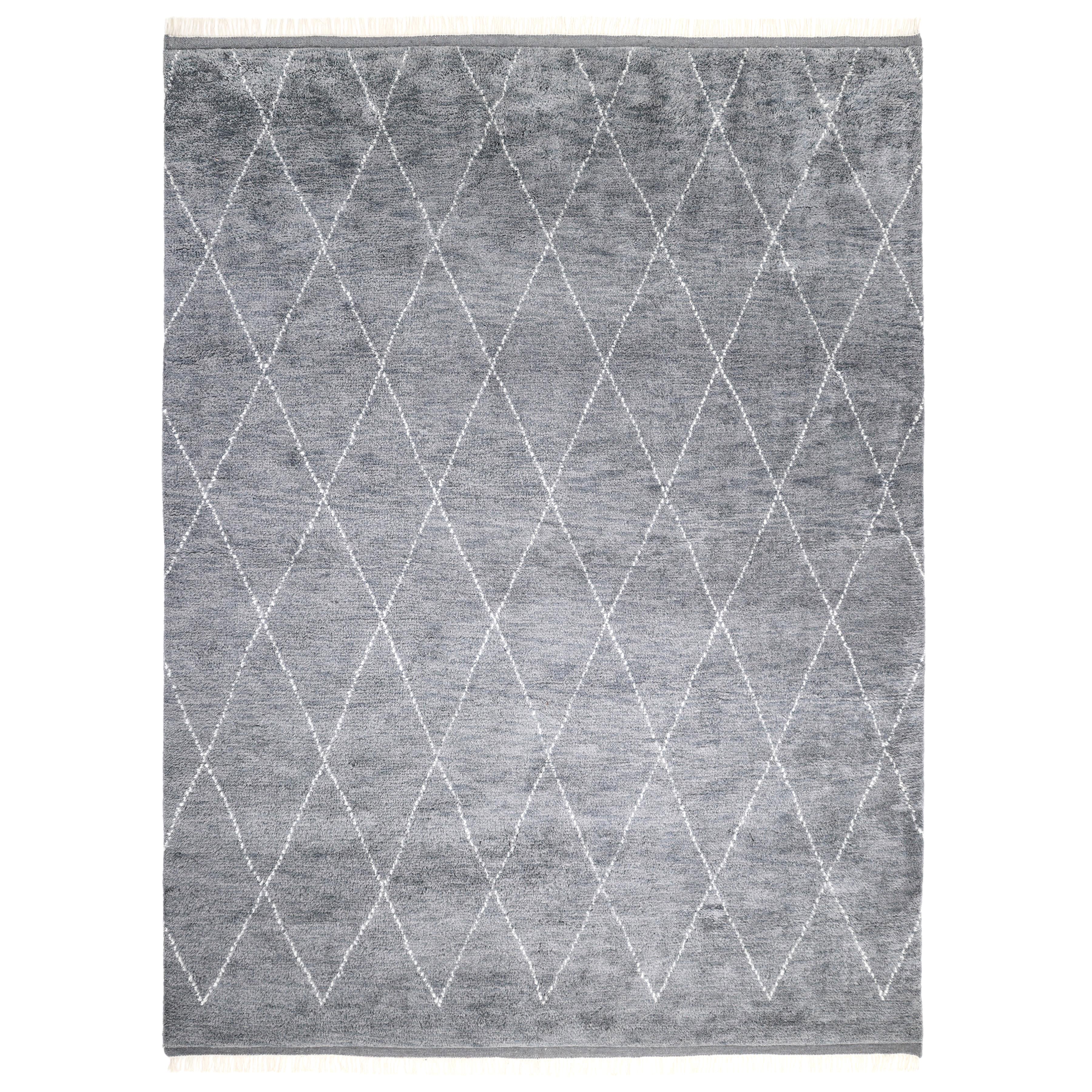 Bohemian Moroccan Hand Made Gray Area Rug 5' 0" x 8' 0"