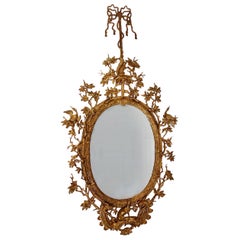 Antique Mirror da pavimento in legno dorato intagliato Stile Thomas Johnson c 1830