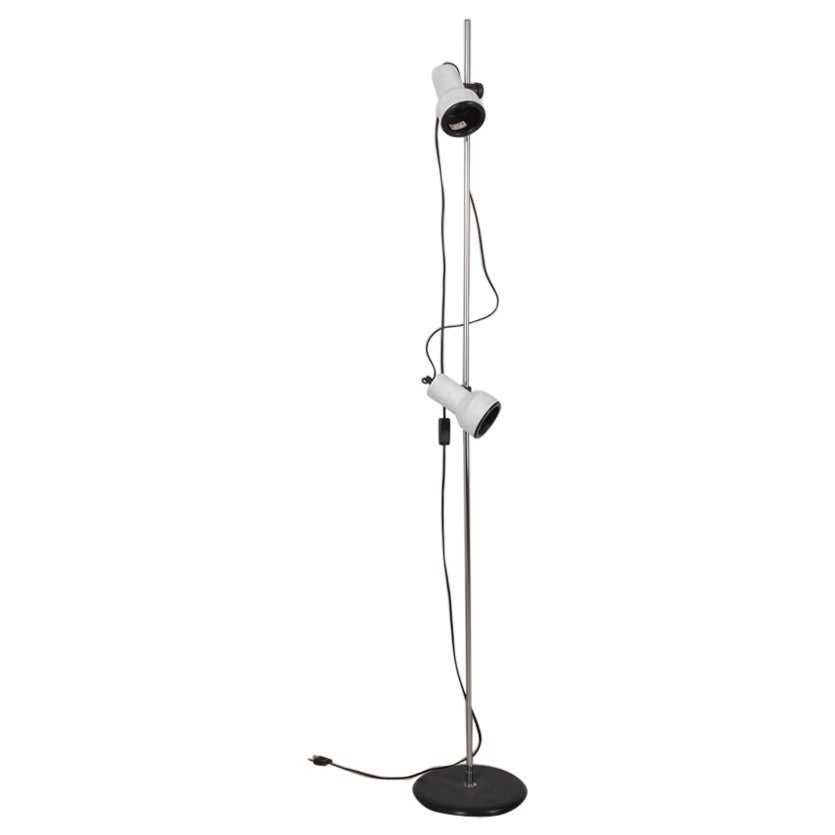 Vintage 70's floor lamp in white metal Italian design
