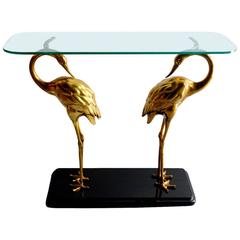 Regency Style Console Table with Brass Herons Base
