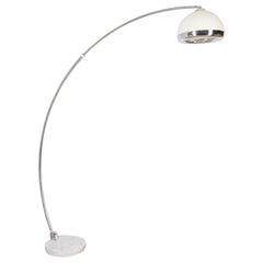 Lampada ad arco vintage anni 70 in marmo e metallo design Italiano