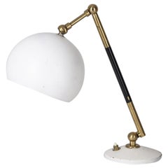 Vintage 1960s brass and white metal table lamp Italian design