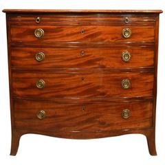 Superb Mahogany Regency Period Bow Front Antique Chest of Drawers