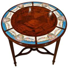 Fine Quality Mahogany Late 19th Century Table with Sèvres Panels