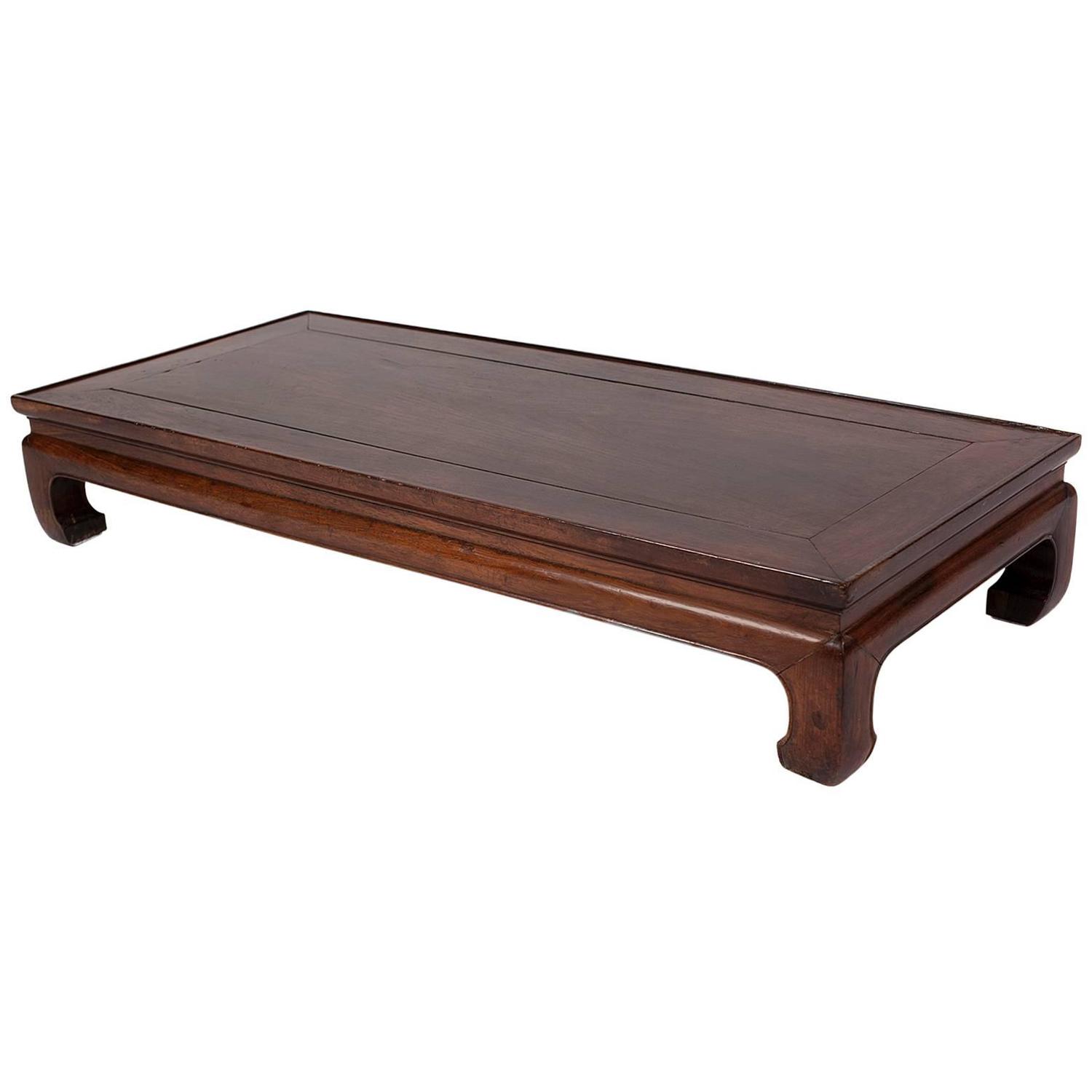 18th Century Chinese Minimalist Ming Style Blackwood Hongmu Low Kang