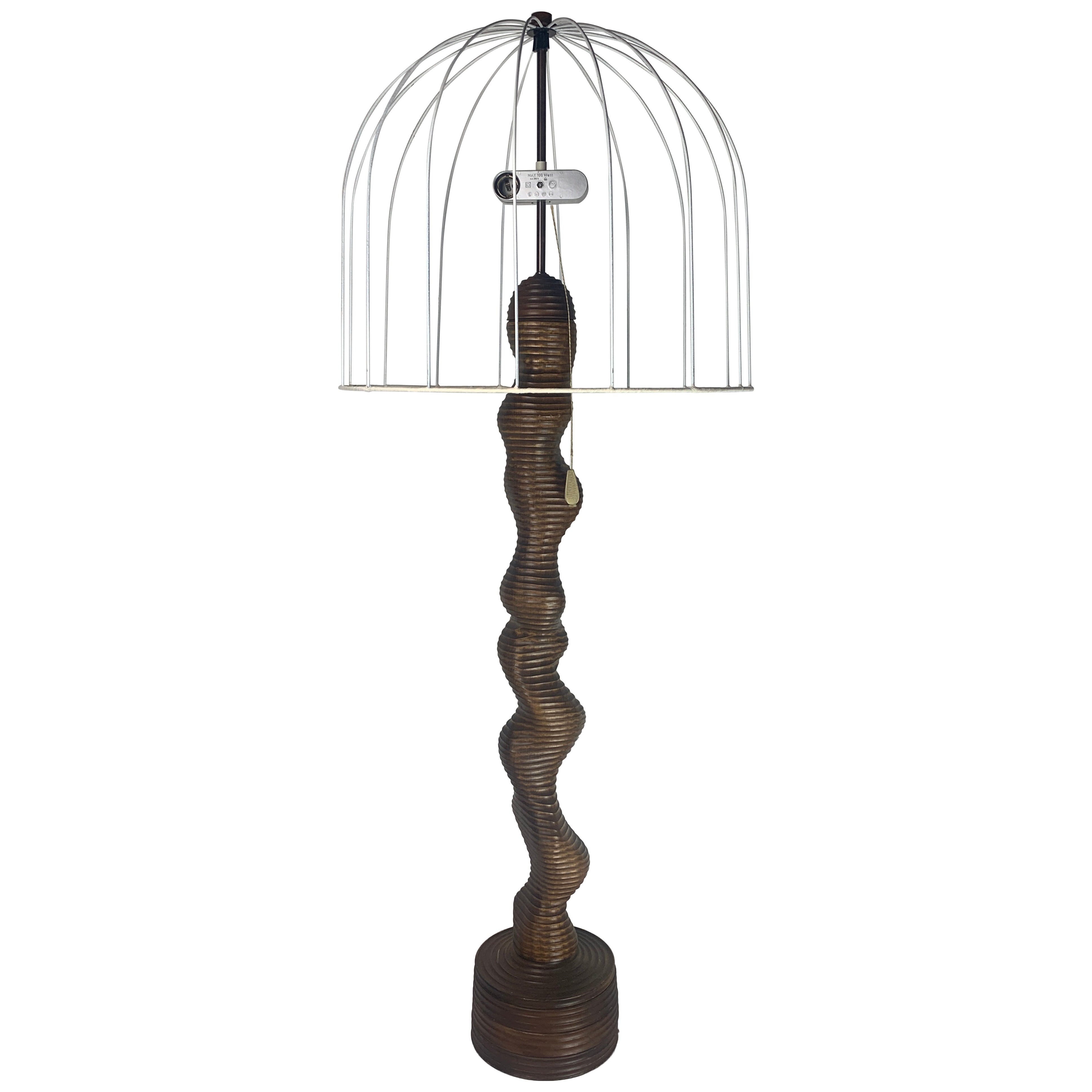 Biomorphic curvy wavy floor lamp by Temde, Switzerland 1960s