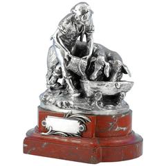 Christofle Silver-Plated Bronze Sculpture on Hard Stone Base 6