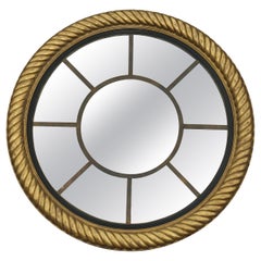 LARGE 110CM ROUND GEORGiAN STYLE GOLD GILT HAND CARVED ANTIQUED GLASS MIRROR