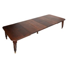 Antique Large Expandable Oak Dining Table Conference Table, England circa 1860-80