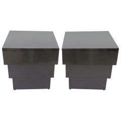 Pair of Skyscraper Art Deco-Style Nightstands