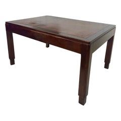 Rare Antique Mahogany Leather Topped Refectory Table from Samlesbury Hall