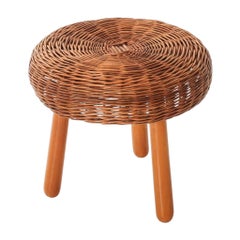 Taburete de mimbre atribuido a Tony Paul, años 50/60