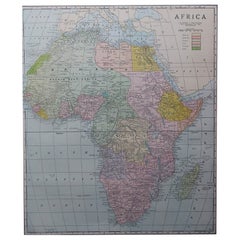 Große Original-Antike Afrikakarte. C.1900
