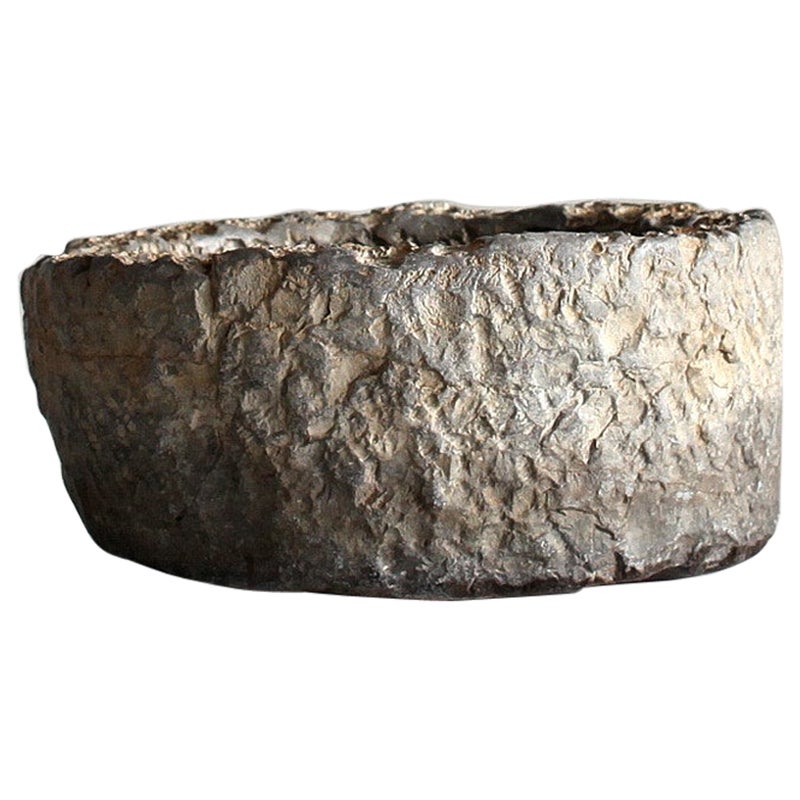 Gran Vasija Primitiva Antigua Portuguesa de Piedra Tallada