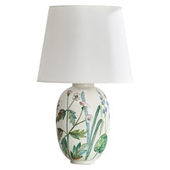 Carl-Harry Stålhane, Table Lamp, Stoneware, Brass, Sweden, 1950s