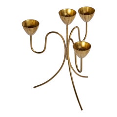 Gunnar Ander, Candélabre, Laiton, Suède, Années 1950