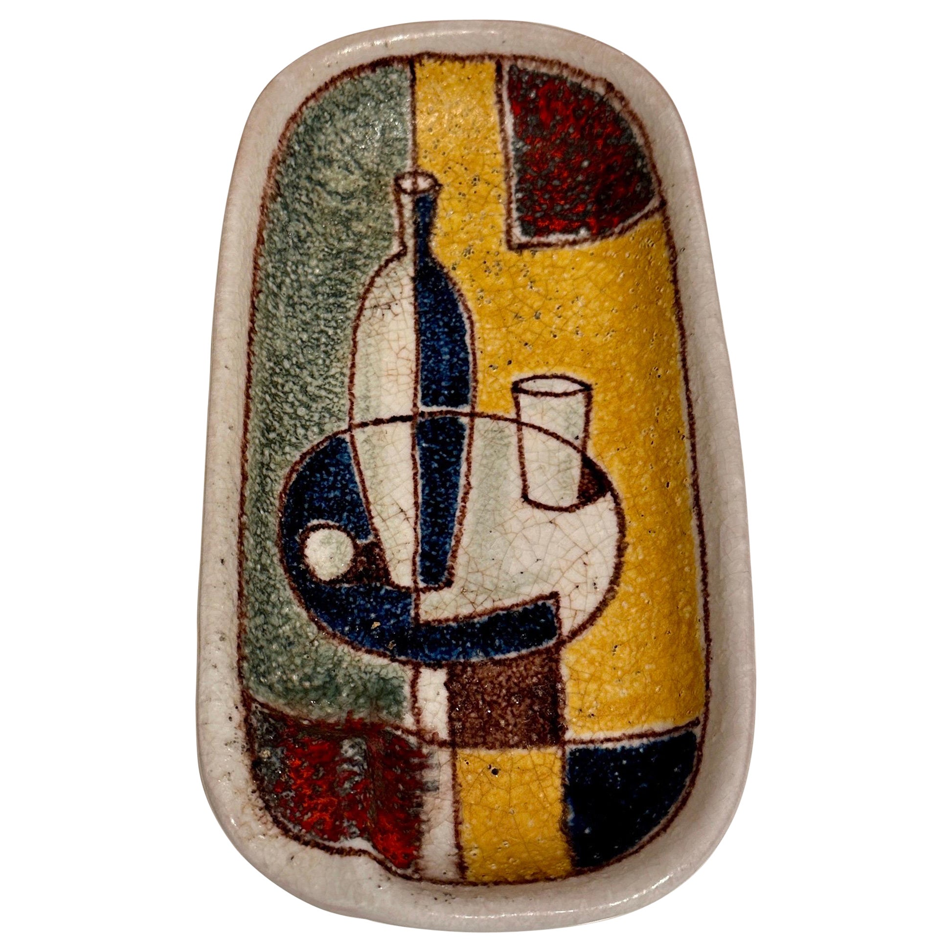 60's Bitossi Italia para Raymor Cerámica y Vidrio Mosaico Catchall/ Cenicero