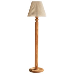 Uno Kristiansson, Floor Lamp, Pine, Fabric, Sweden, 1970s