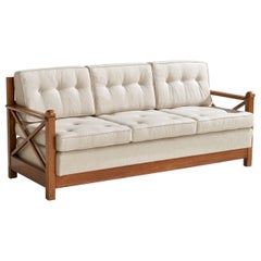 Guglielmo Pecorini, Sofa, Wood, Fabric, Italy, 1954