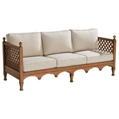 Drexel, Sofa, Oak, Fabric, USA, 1950s