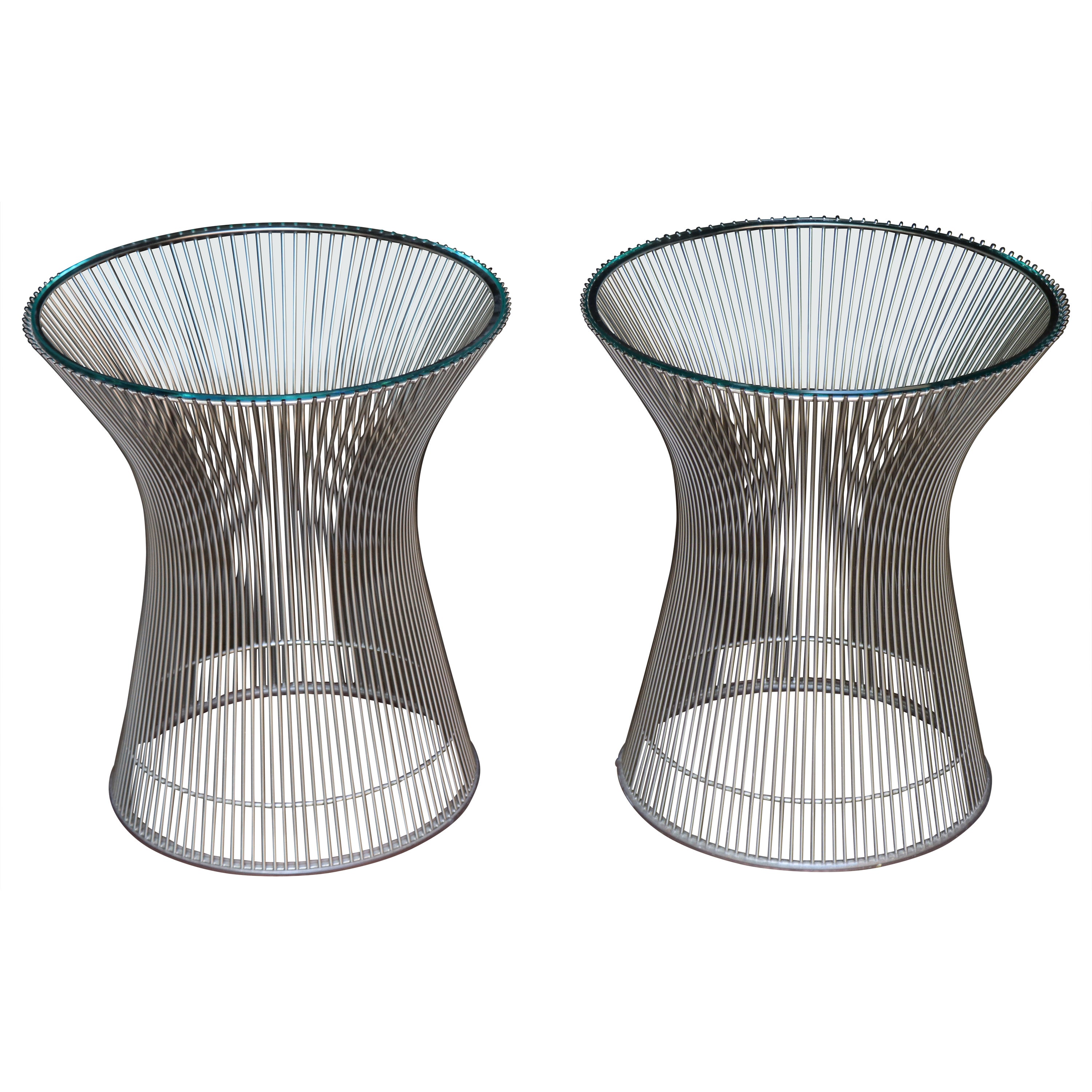 Paar Warren Platner-Beistelltische im Vintage-Stil, Knoll, 1970er Jahre, Mitte des Jahrhunderts