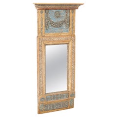 Blue and Gold Gilt Trumeau Mirror, Sweden circa 1820-40