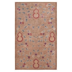 Doris Leslie Blau Midcentury Bold Floral Chinese Handmade Wool Rug (tapis de laine fait à la main)
