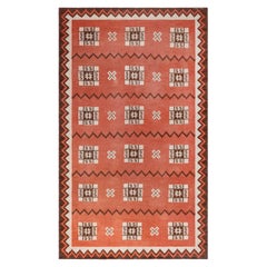 Doris Leslie Blau Alfombra Sueca Vintage de Tejido Plano