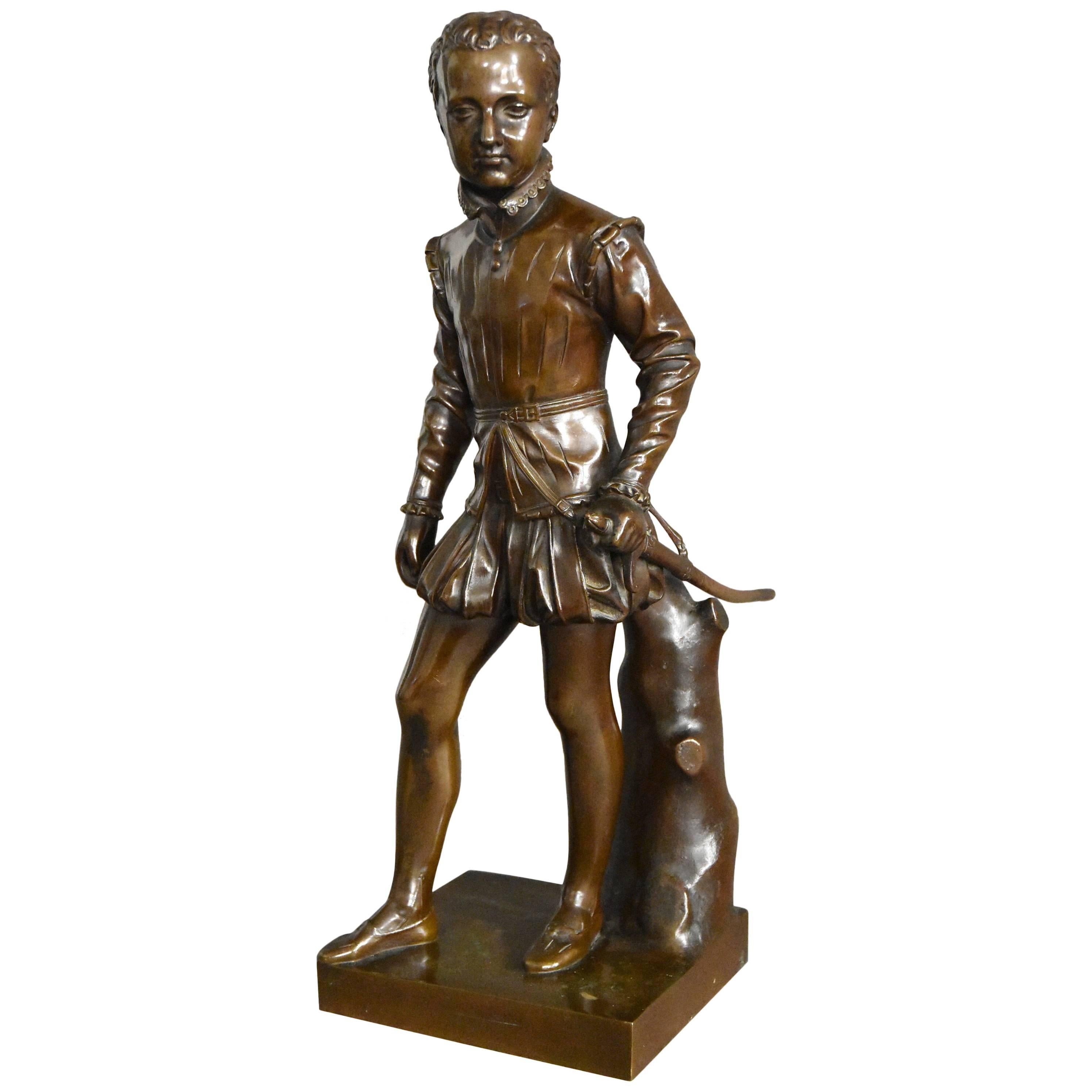 19th Century French Bronze of Young Henry IV of France For Sale