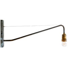 French Cast Iron Wall Work Light In Style Of Jean Prouve