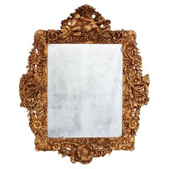 Rare Charles II Giltwood Mirror