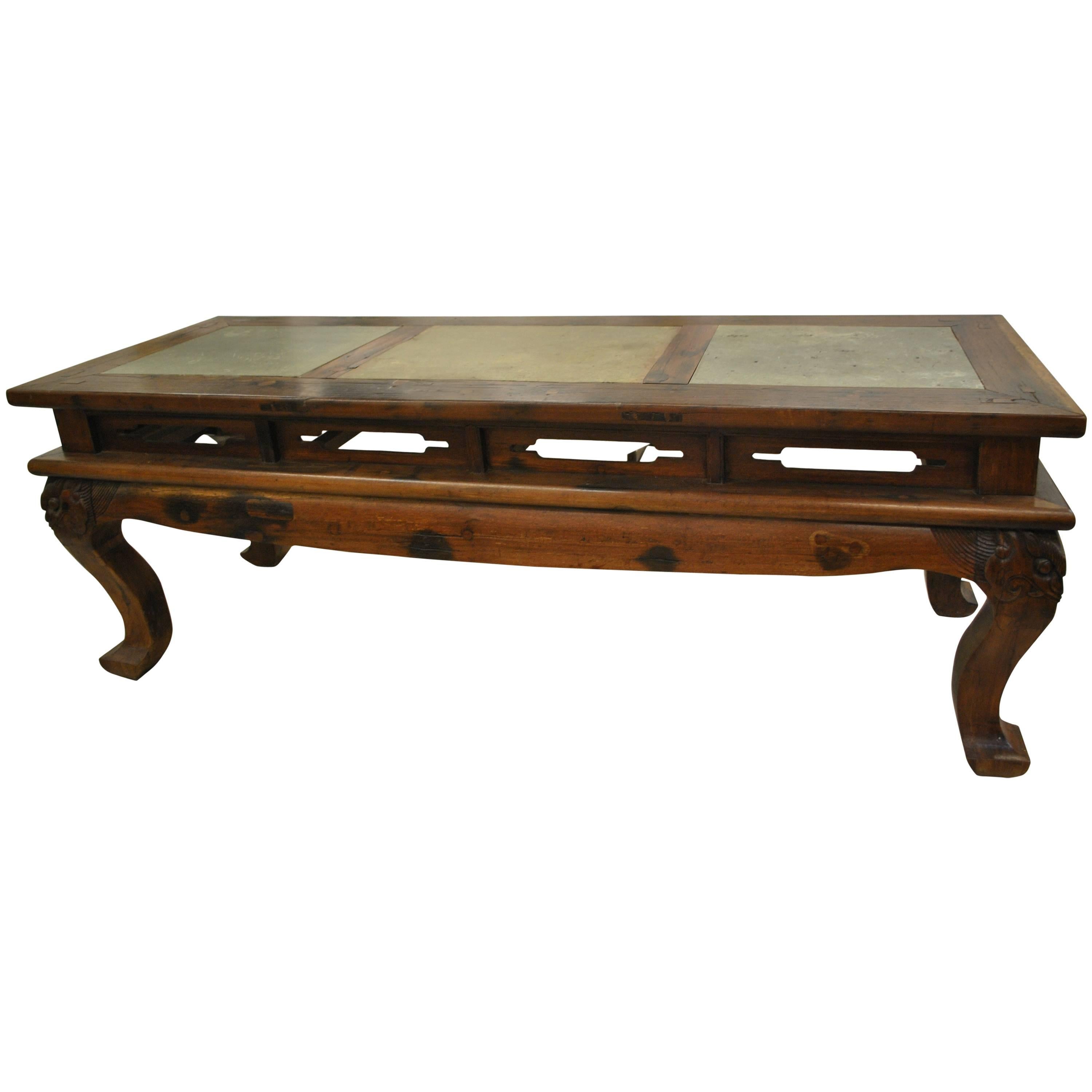 19th Century Eastern Chinese Ironwood Hand-Carved Calligraphy Table For Sale