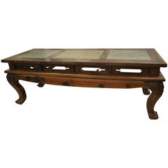 19th Century Eastern Chinese Ironwood Hand-Carved Calligraphy Table 12