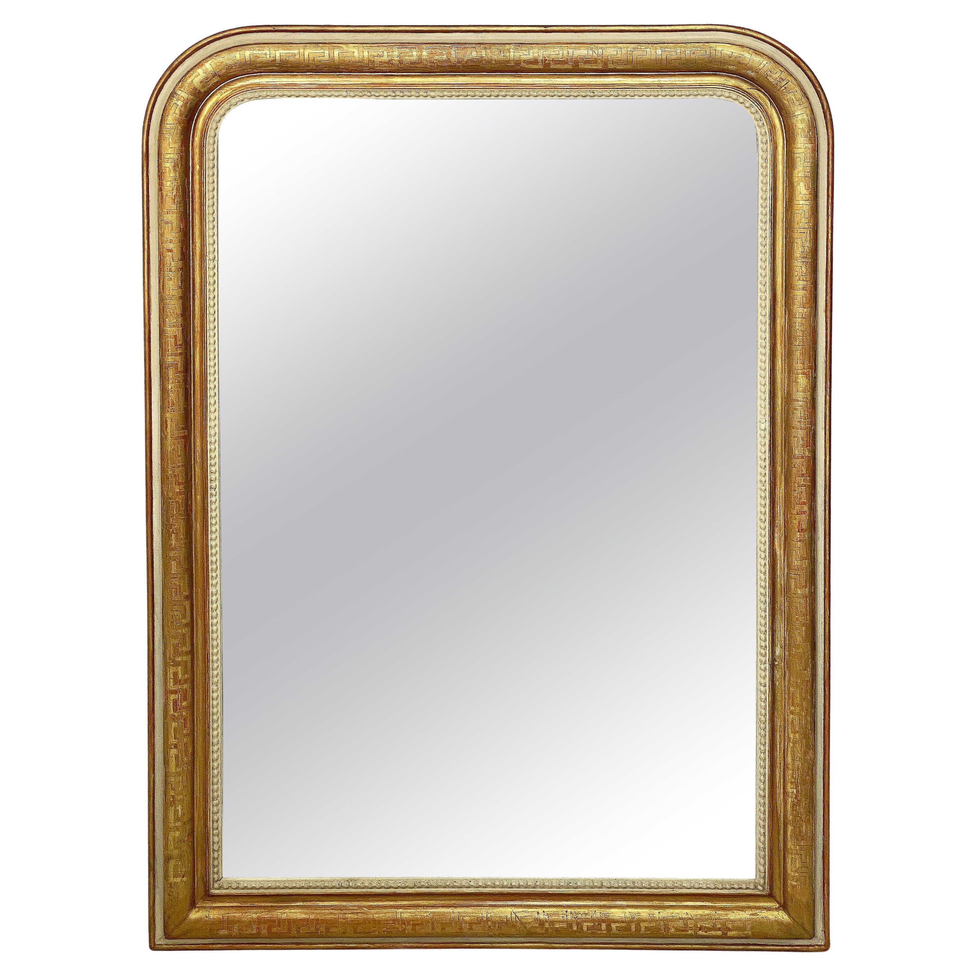 Grande specchio dorato Louis Philippe (H. 53 1/4 x L. 38)