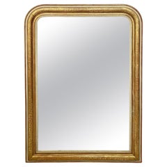 Gran espejo Louis Philippe con tapa de arco dorada (Alt. 53 1/4 x Anch. 38)