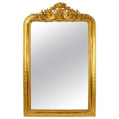 Large over 5 Feet high 19th Century French Giltwood Mirror