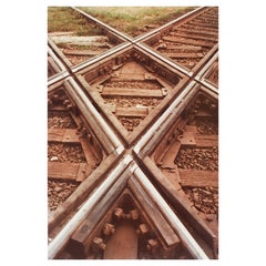 Vintage Mid Century Abstract Richard Bray Railroad Tracks Photograph