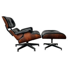 1970s Rosewood Herman Miller Lounge Chair and Ottoman
