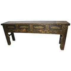 Antique Gansu Province Chinese Sideboard with Dragon Motif, Late 1820s
