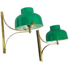 Miguel Milá Pair of Brass Wall Lamps Model Max Bill