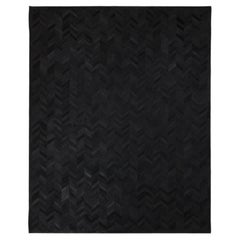 Tapis de sol Contemporary Chevron Hand Made Black 3' 0" x 5' 0"