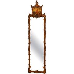 19th Century Chinoiserie Carved Giltwood Pagoda Mirror