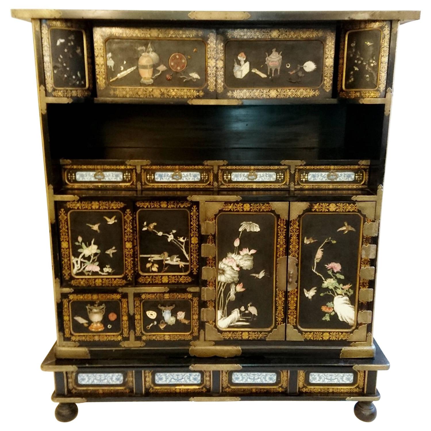 Japanese Cabinet in Shibayama Cabinet, Meiji Period at 1stdibs