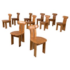 Italienische moderne Holzstühle aus der Mitte des Jahrhunderts von Mario Marenco für Mobilgirgi, 1970er Jahre