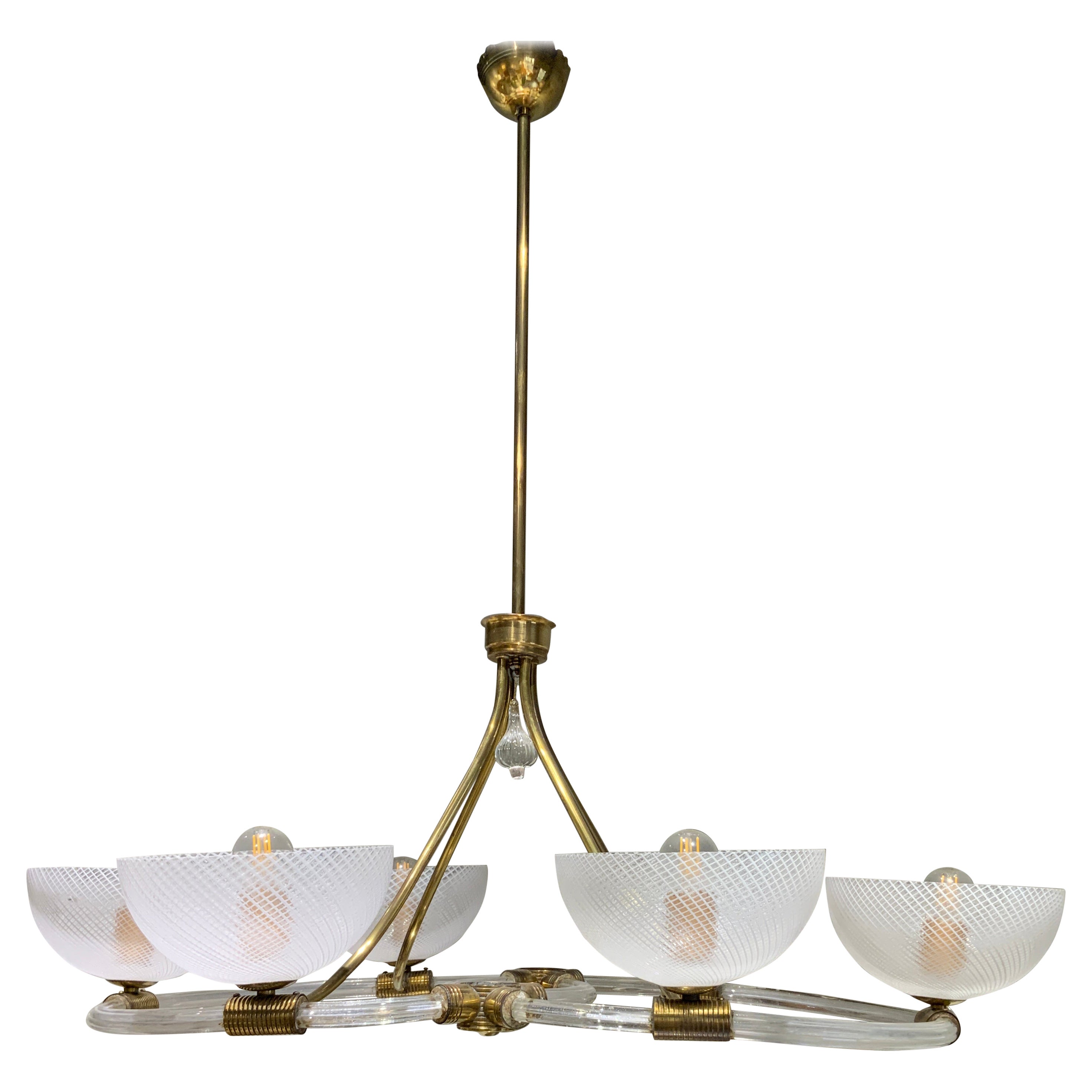 Murano chandelier circa 1940 attributed to Seguso