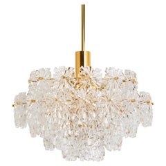 Stupendo lampadario in ottone e cristallo, Kinkeldey, Germania, anni '70