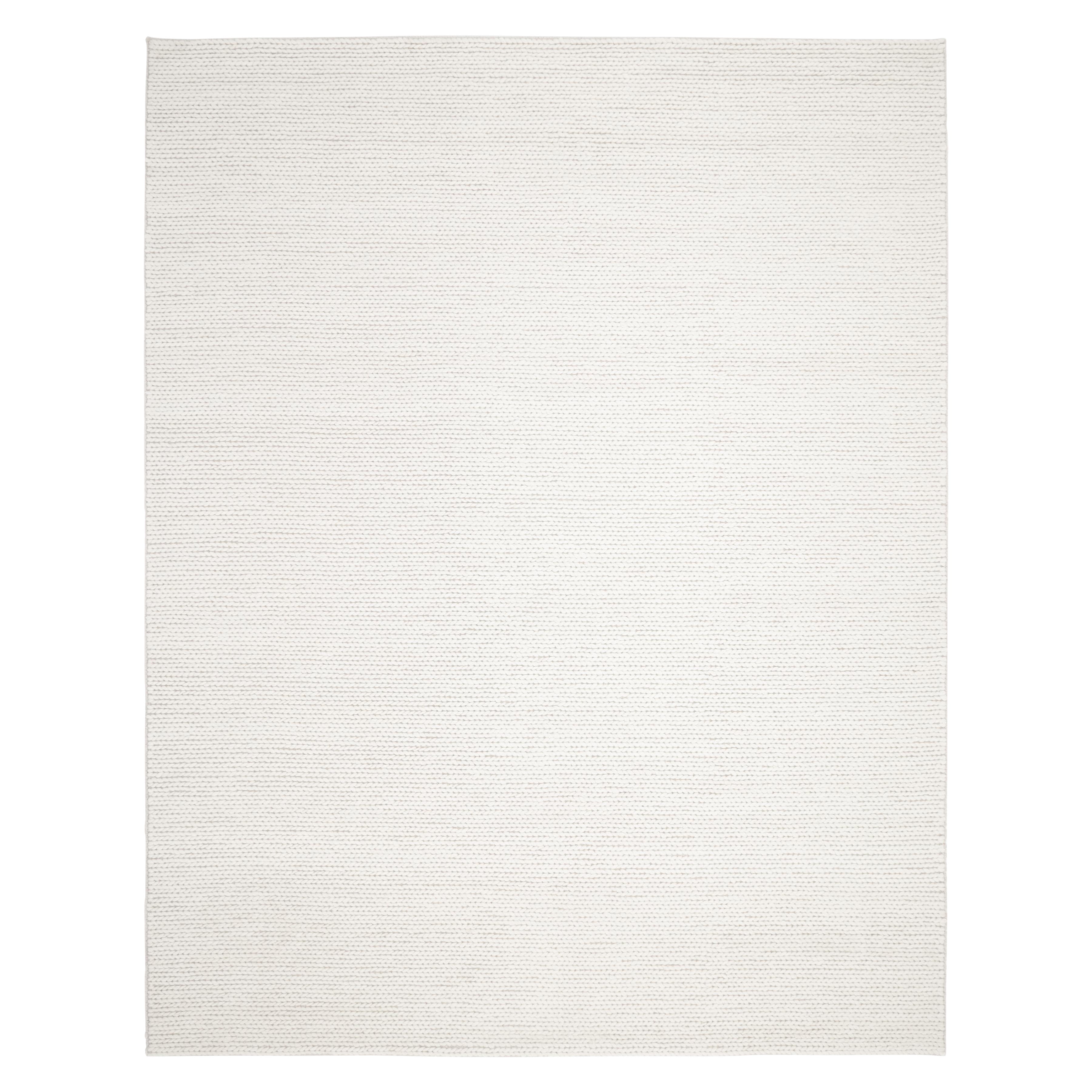 Contemporary Solid Hand Made Ivory Area Rug 5' 0" x 8' 0" For Sale