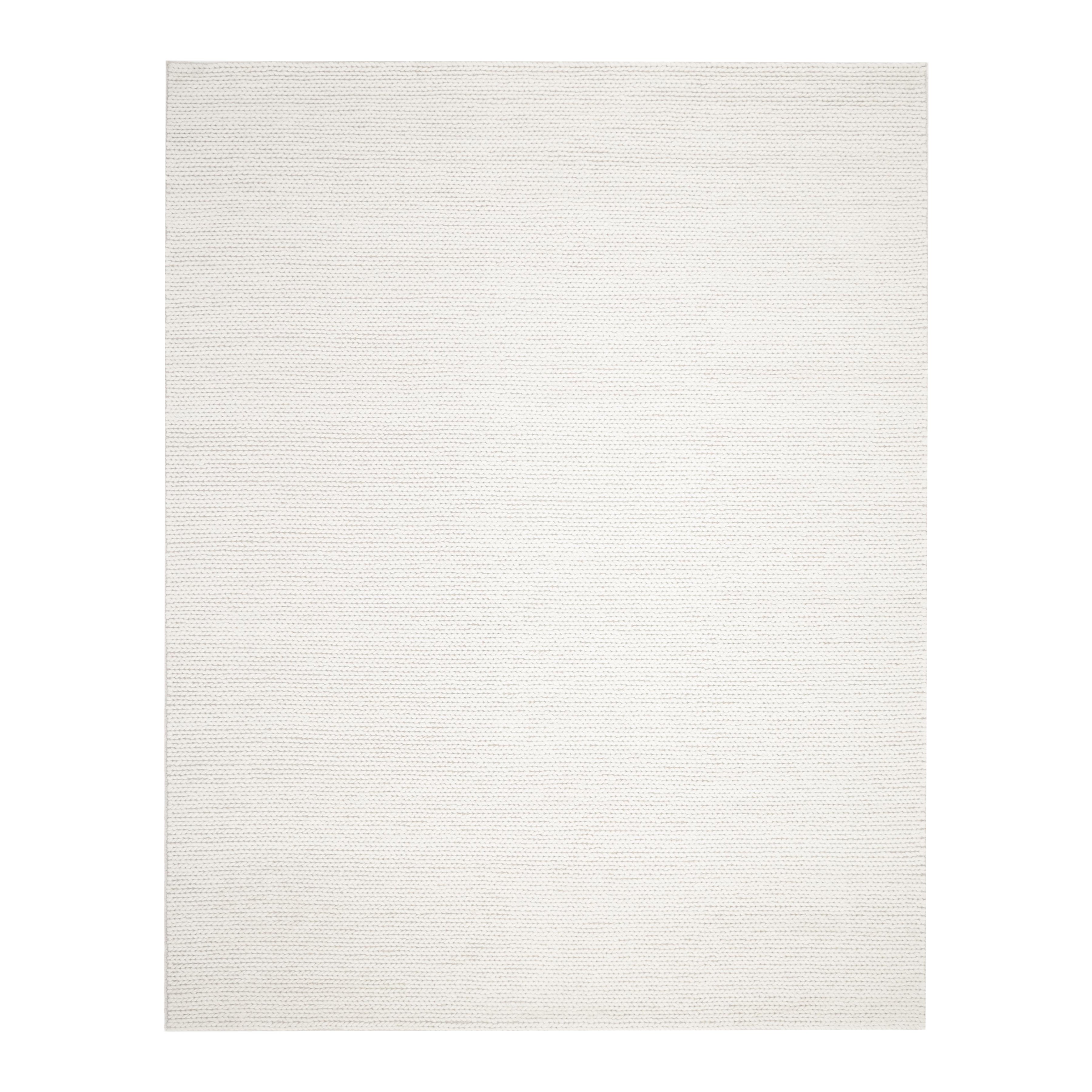 Contemporary Solid Hand Made Ivory Area Rug 3' 0" x 5' 0"