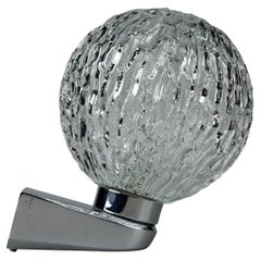 60s 70s wall lamp ball lamp metal chrome & glass space age design