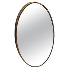 960s Mid-Century Modern Italian Brass Brass Oval Mirror in the Manner of Giò Ponti (Miroir ovale italien en laiton à la manière de Giò Ponti)